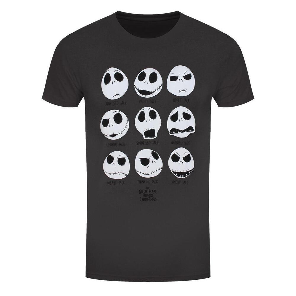The Nightmare Before Christmas Many Faces Of Jack Mens Grey Tshirt